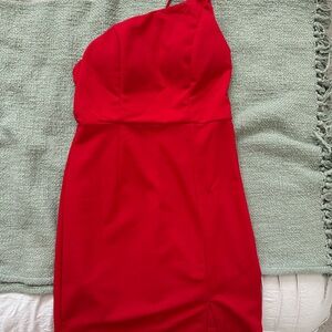Elegant Red One-Shoulder Dress